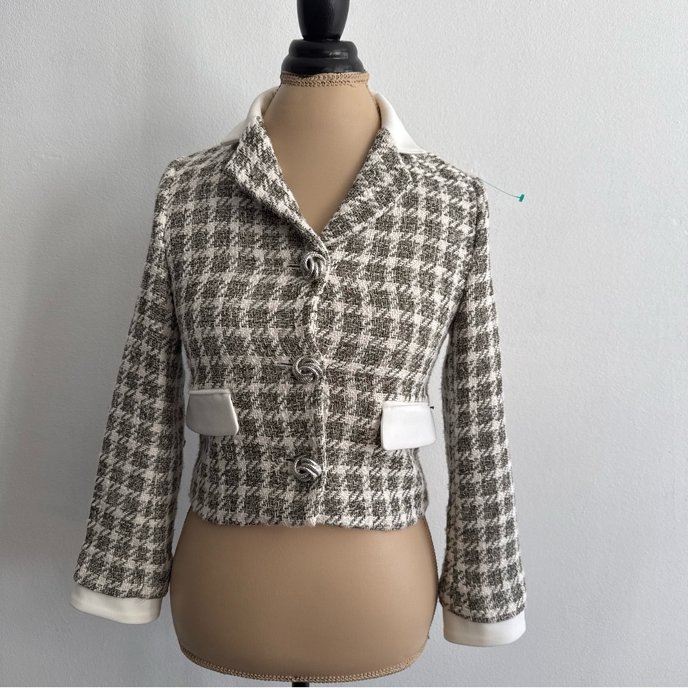 Zara Monochrome Checkered Blazer